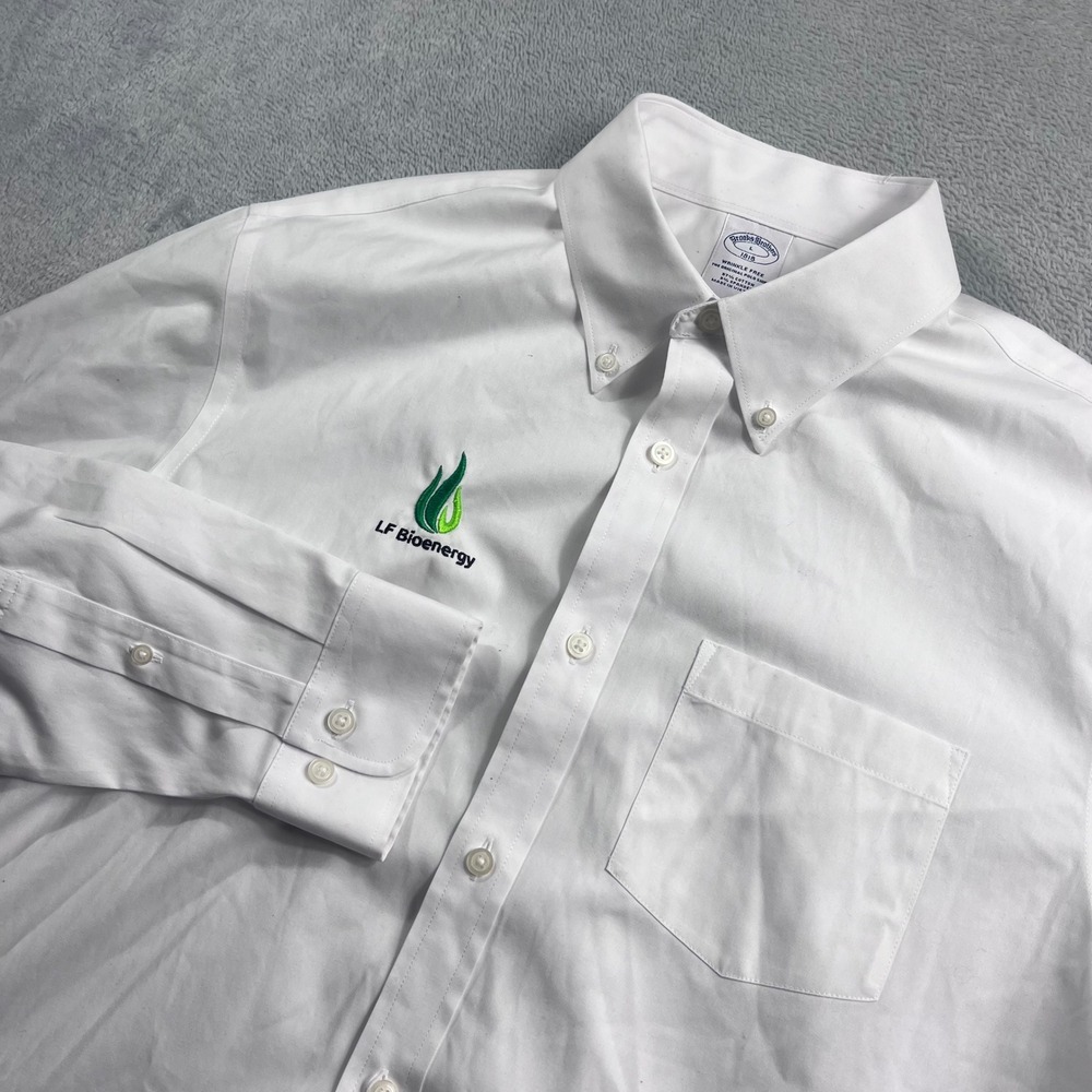 Brooks Brothers 1818 Mens White Wrinkle Free Button Down Shirt LF‎ Bioenergy L